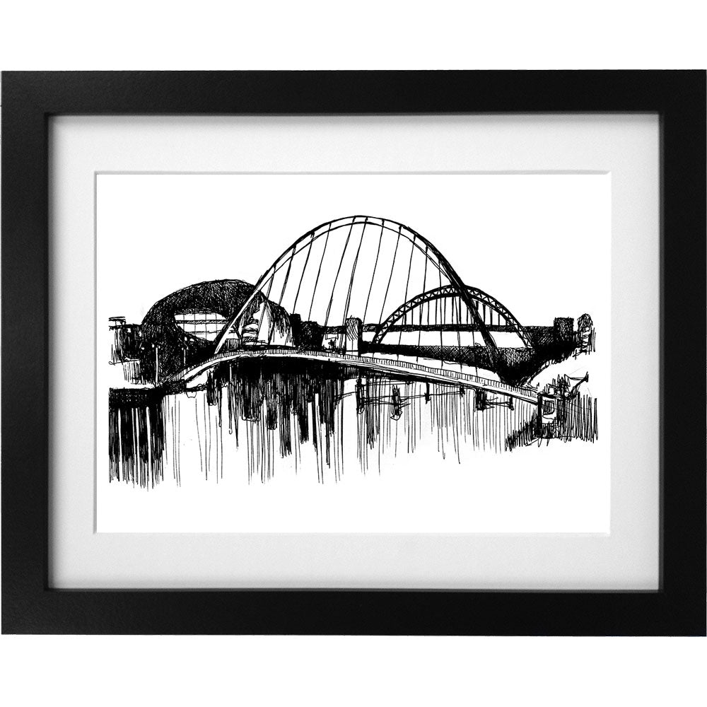 Tyne Skyline Sketch Art Print