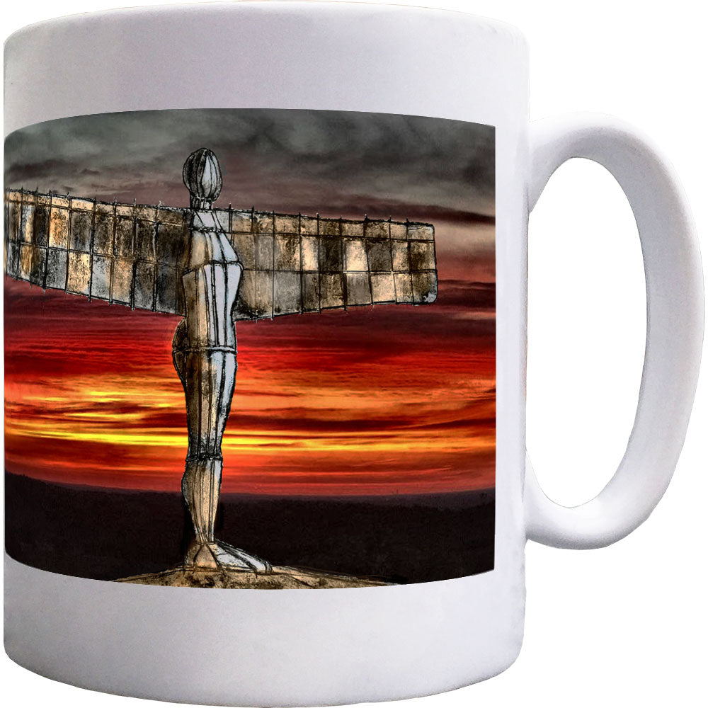 The Angel Of The North At Sunset by Hadrian Richards Ceramic Mug