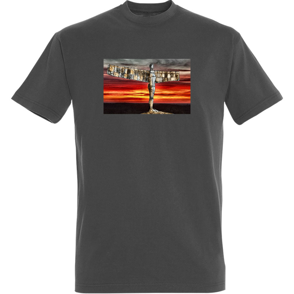 The Angel Of The North At Sunset by Hadrian Richards Men's T-Shirt