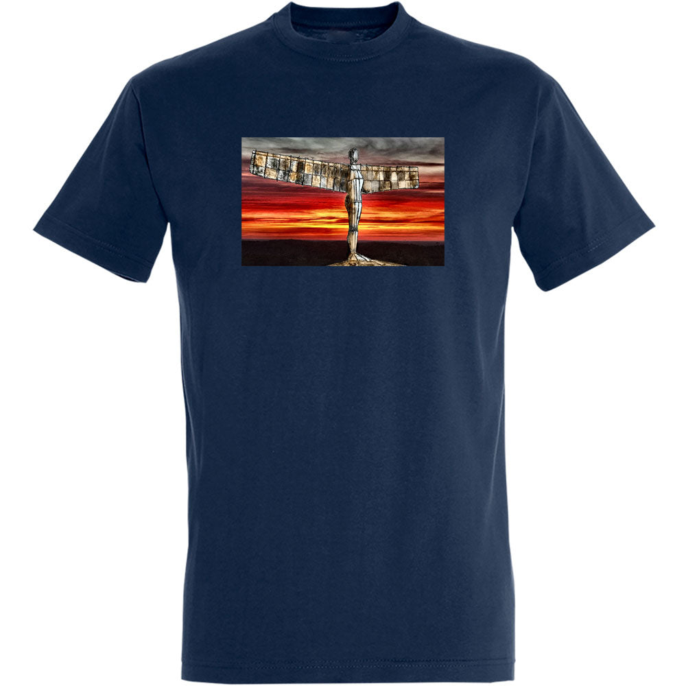 The Angel Of The North At Sunset by Hadrian Richards Men's T-Shirt