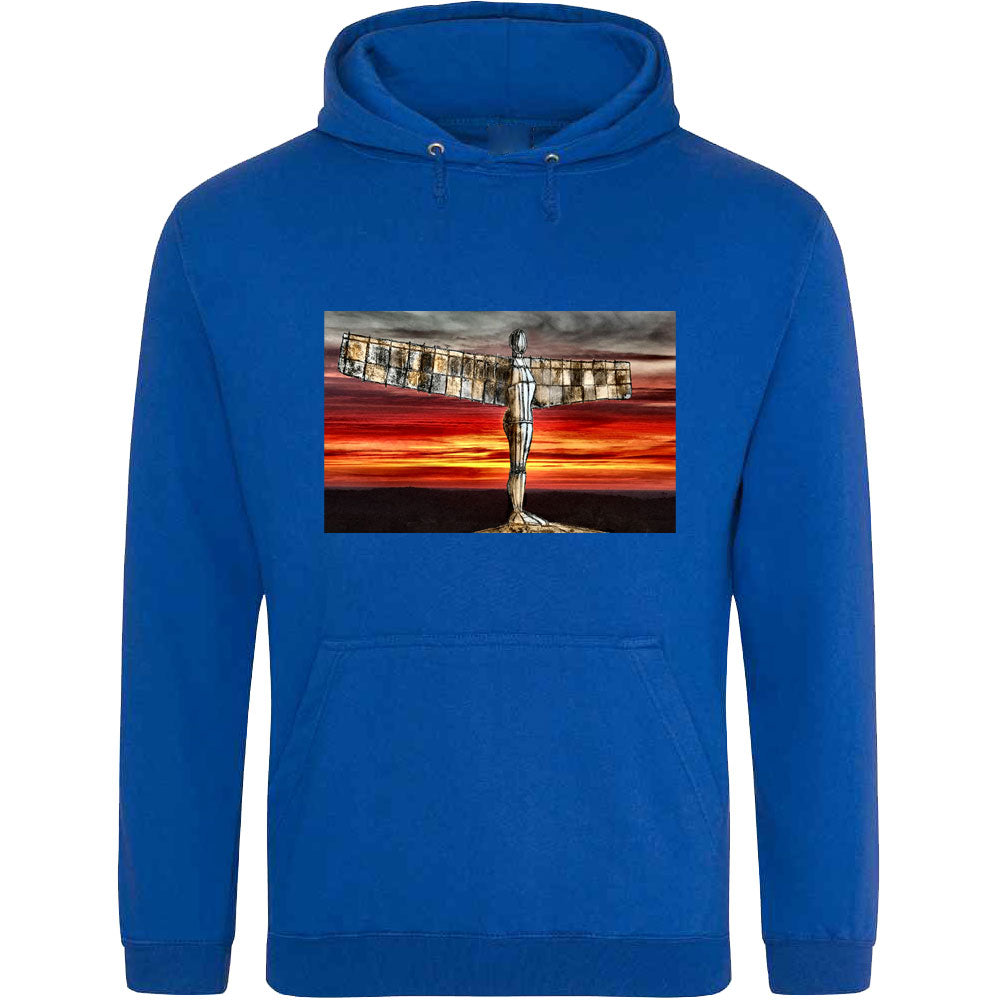 The Angel Of The North At Sunset by Hadrian Richards Hooded-Top