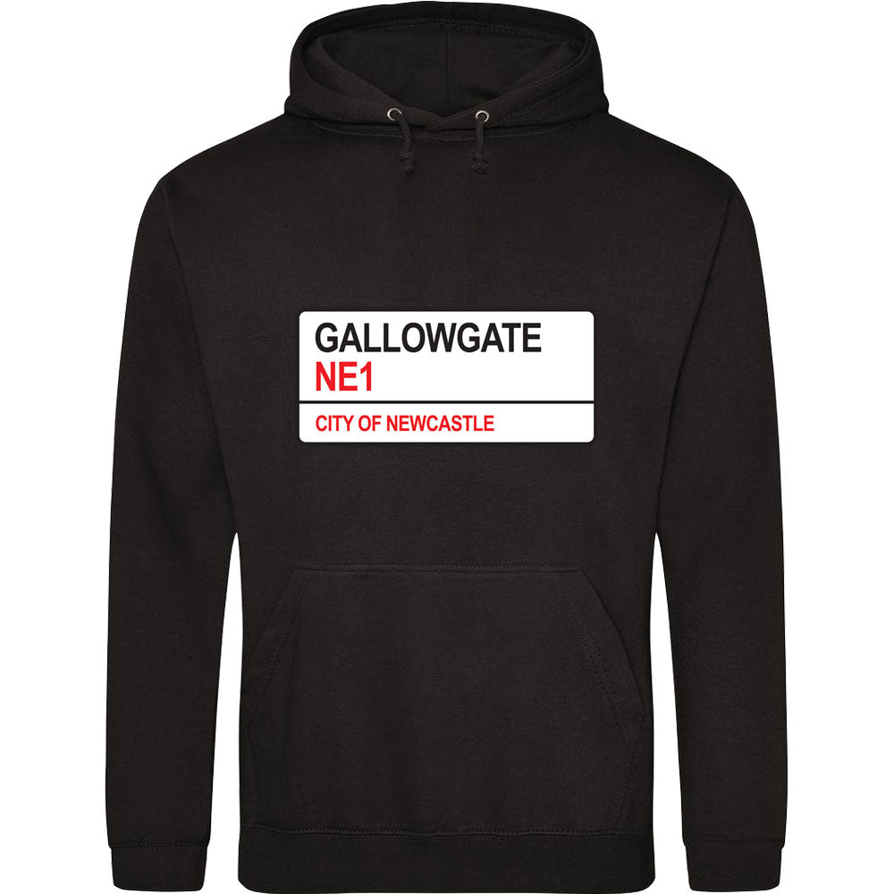 Gallowgate NE1 Road Sign Hooded-Top