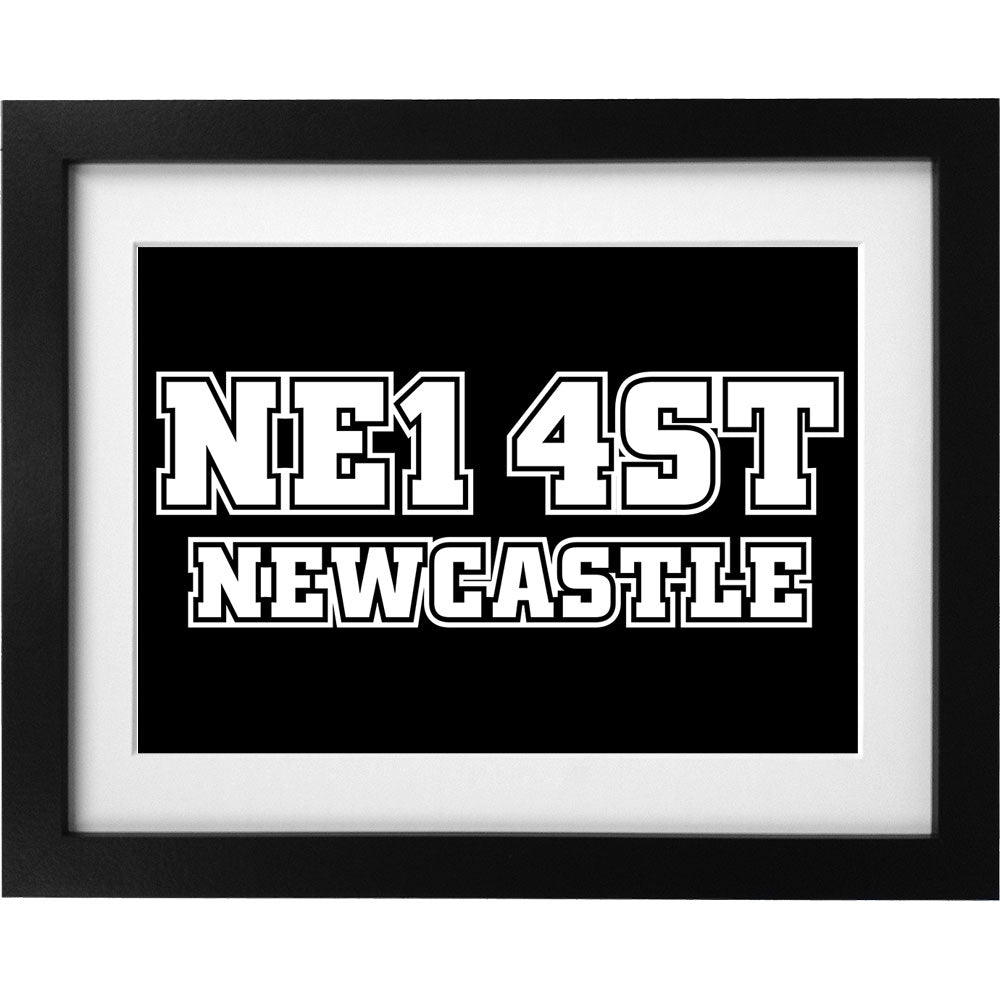 Newcastle United Postcode Art Print