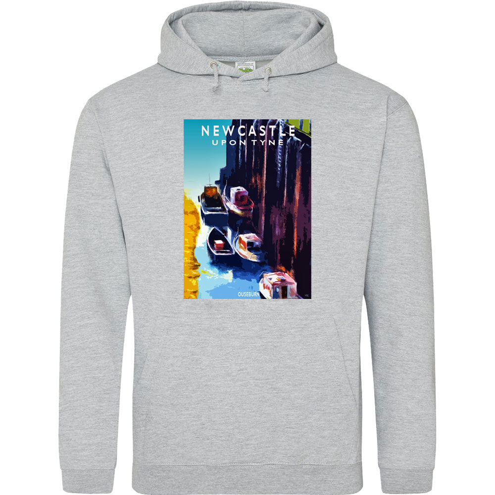 Newcastle Ouseburn by Hadrian Richards Hooded-Top