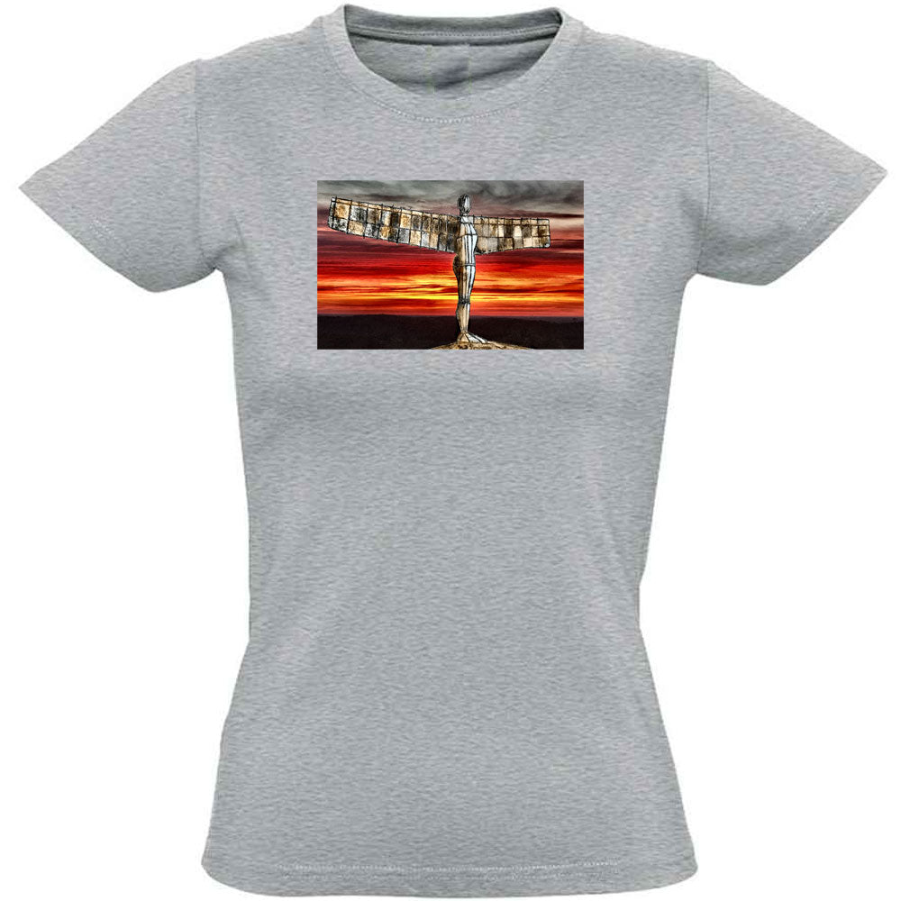 The Angel Of The North At Sunset by Hadrian Richards Women's T-Shirt