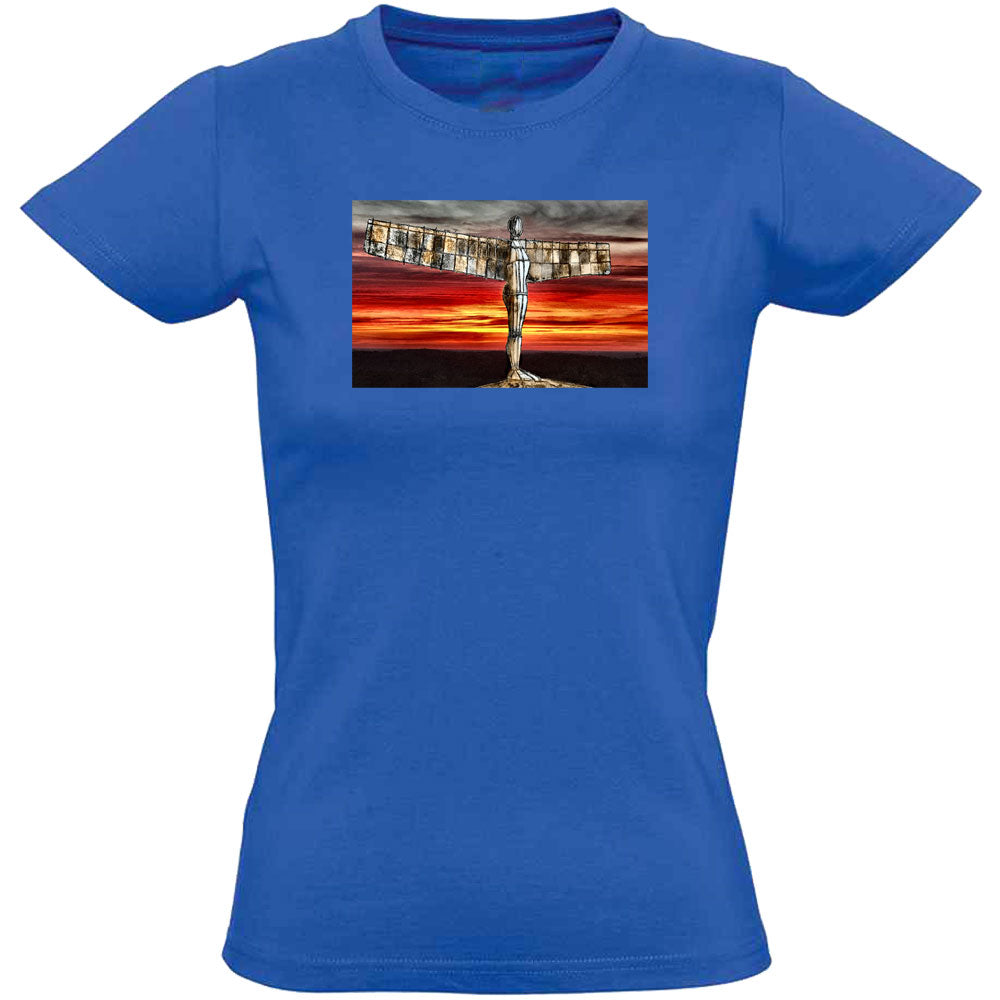 The Angel Of The North At Sunset by Hadrian Richards Women's T-Shirt